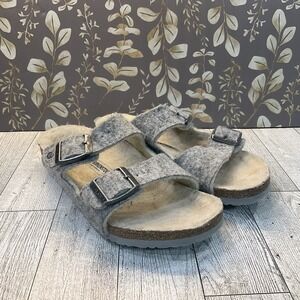 BIRKENSTOCK Kids Arizona Happy Lamb Sandal Grey Unisex Size 31 C13